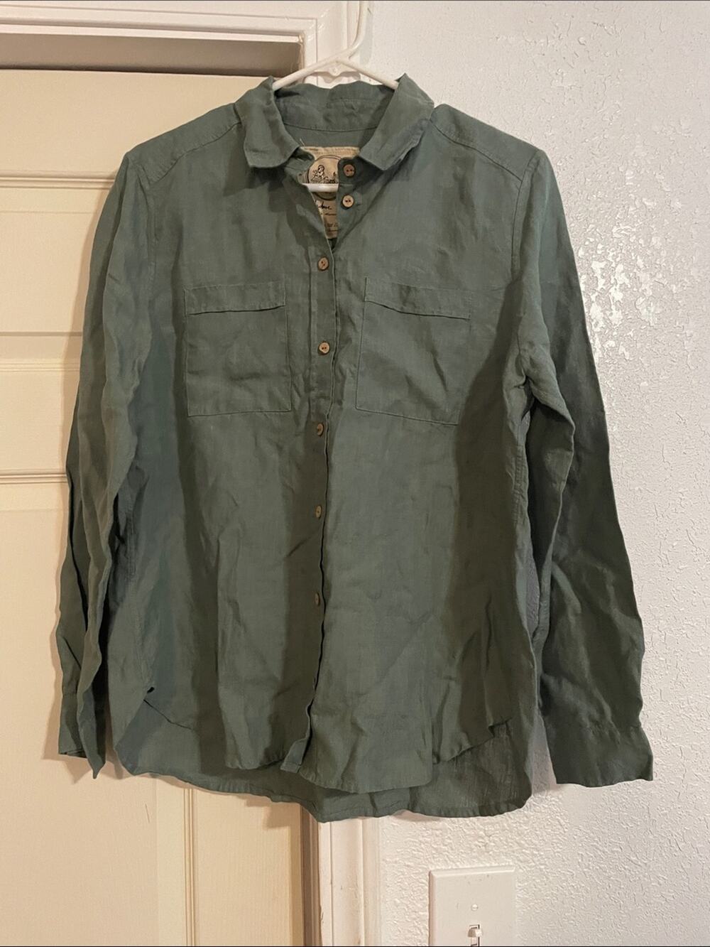 Relaxed Button-Down Shirt - Sage Green